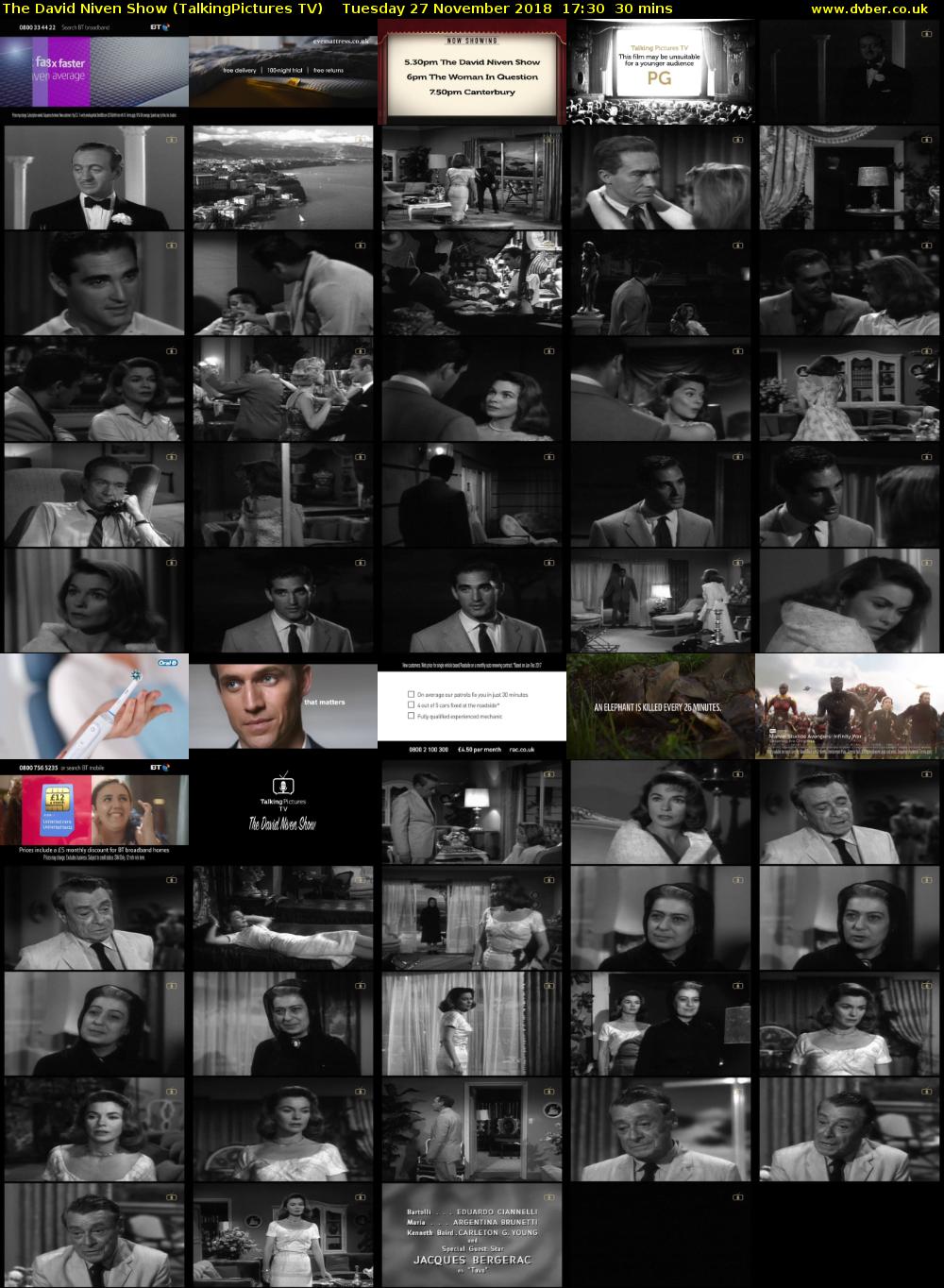 The David Niven Show (TalkingPictures TV) Tuesday 27 November 2018 17:30 - 18:00