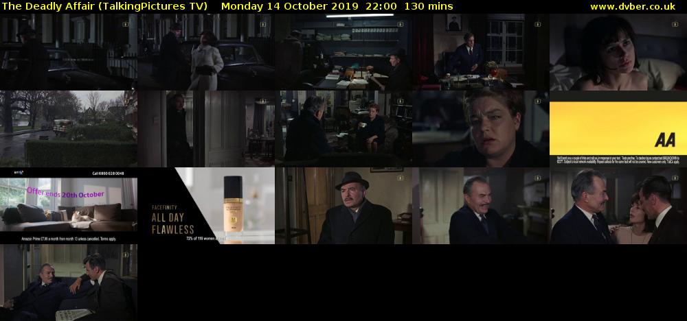 The Deadly Affair (TalkingPictures TV) Monday 14 October 2019 22:00 - 00:10