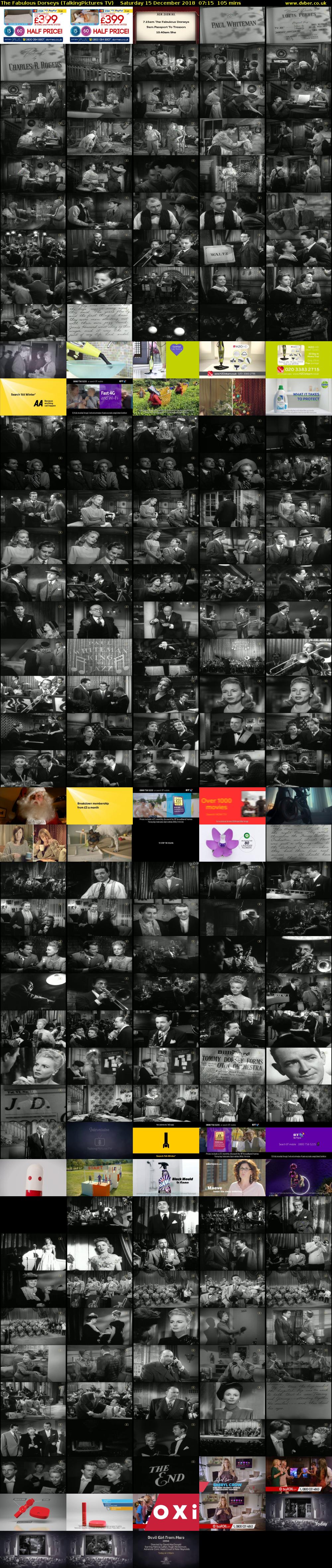 The Fabulous Dorseys (TalkingPictures TV) Saturday 15 December 2018 07:15 - 09:00