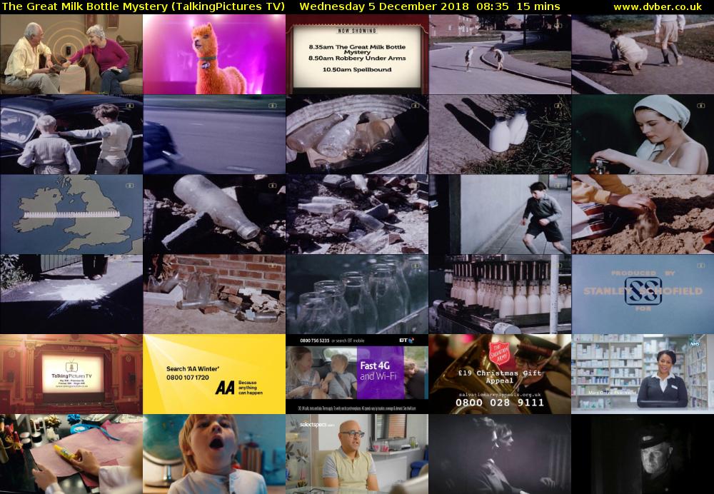 The Great Milk Bottle Mystery (TalkingPictures TV) Wednesday 5 December 2018 08:35 - 08:50