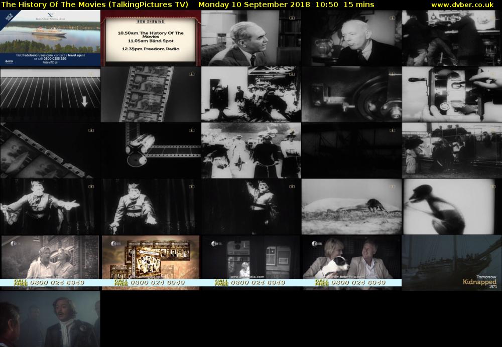 The History Of The Movies (TalkingPictures TV) Monday 10 September 2018 10:50 - 11:05