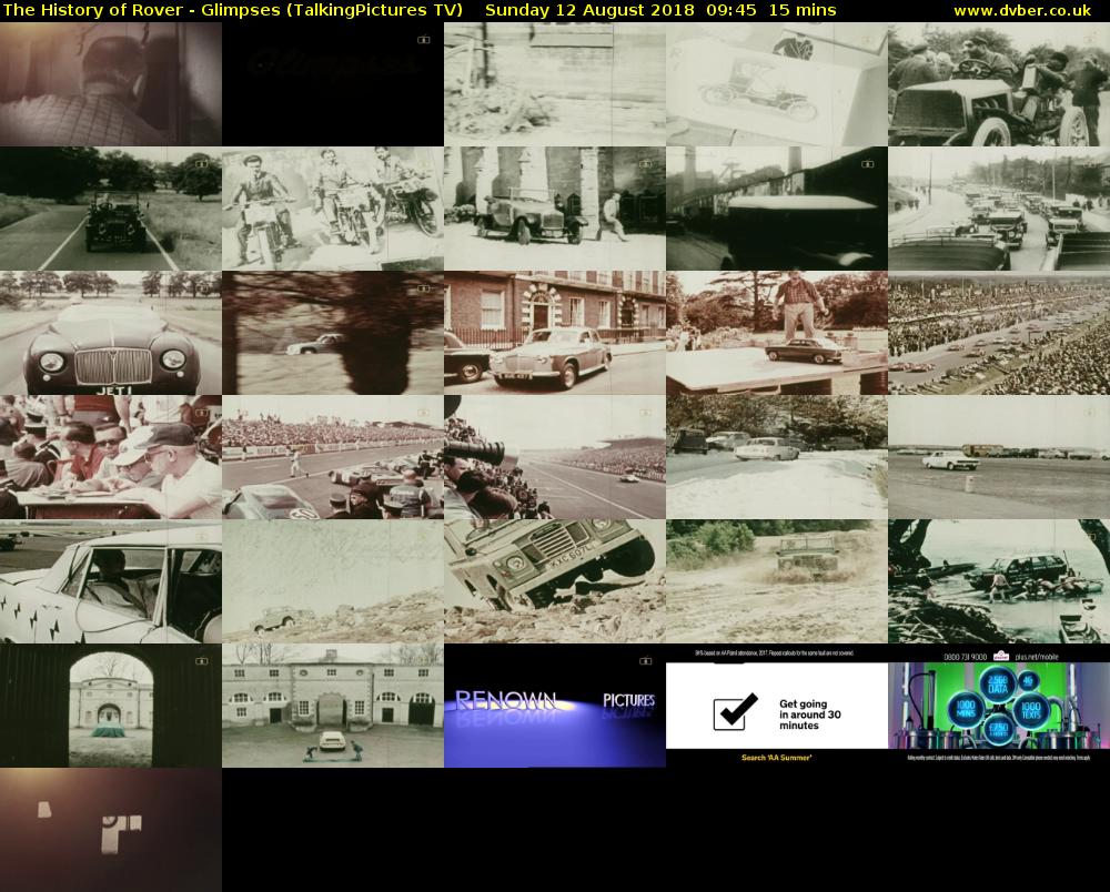 The History of Rover - Glimpses (TalkingPictures TV) Sunday 12 August 2018 09:45 - 10:00