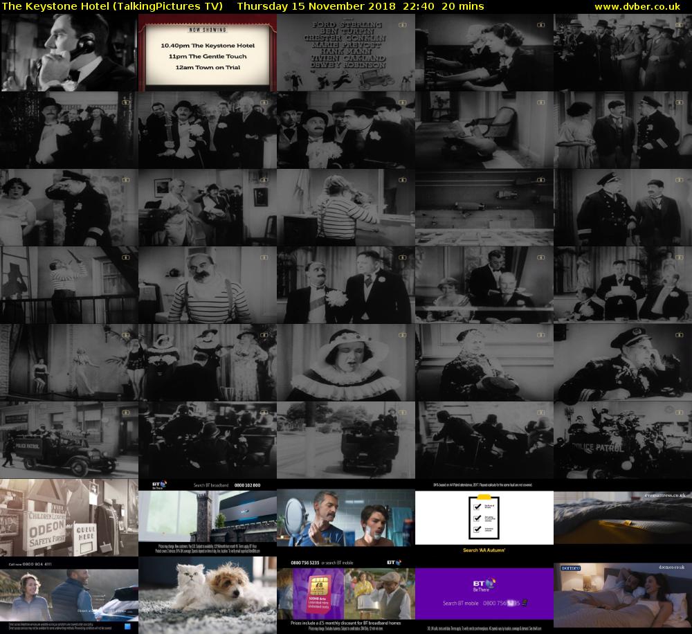 The Keystone Hotel (TalkingPictures TV) Thursday 15 November 2018 22:40 - 23:00