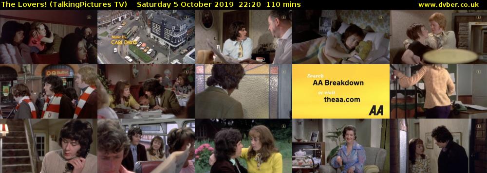 The Lovers! (TalkingPictures TV) Saturday 5 October 2019 22:20 - 00:10