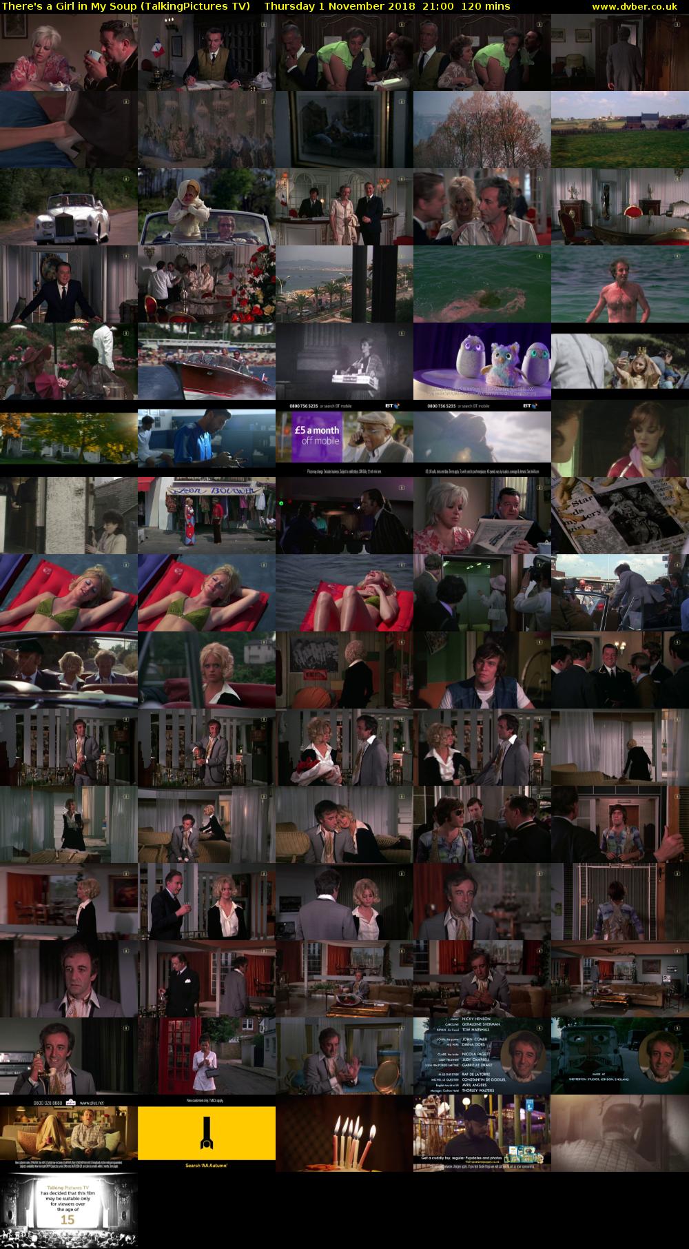 There's a Girl in My Soup (TalkingPictures TV) Thursday 1 November 2018 21:00 - 23:00