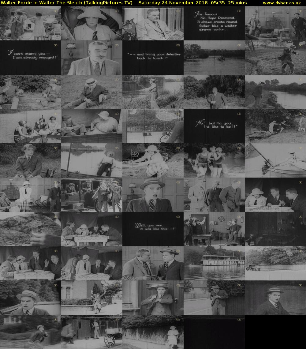 Walter Forde In Walter The Sleuth (TalkingPictures TV) Saturday 24 November 2018 05:35 - 06:00