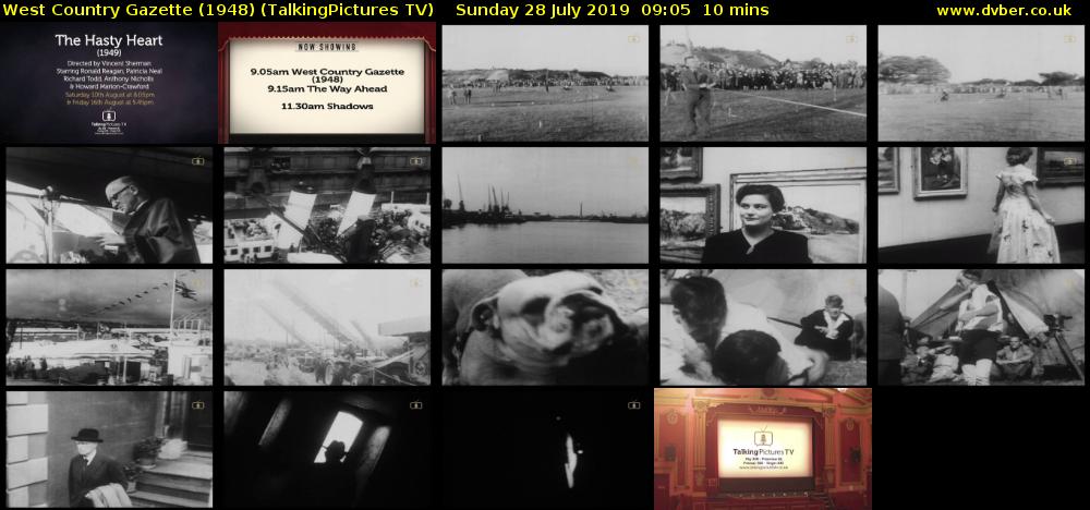 West Country Gazette (1948) (TalkingPictures TV) Sunday 28 July 2019 09:05 - 09:15