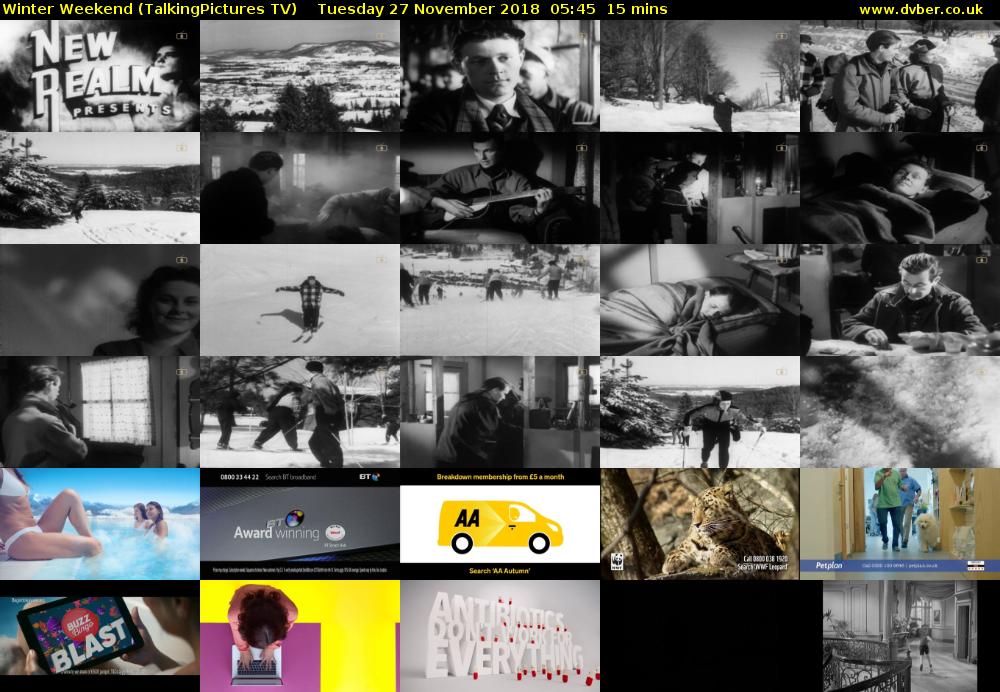 Winter Weekend (TalkingPictures TV) Tuesday 27 November 2018 05:45 - 06:00