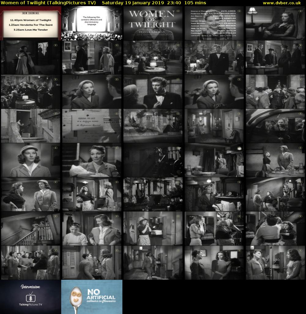 Women of Twilight (TalkingPictures TV) Saturday 19 January 2019 23:40 - 01:25