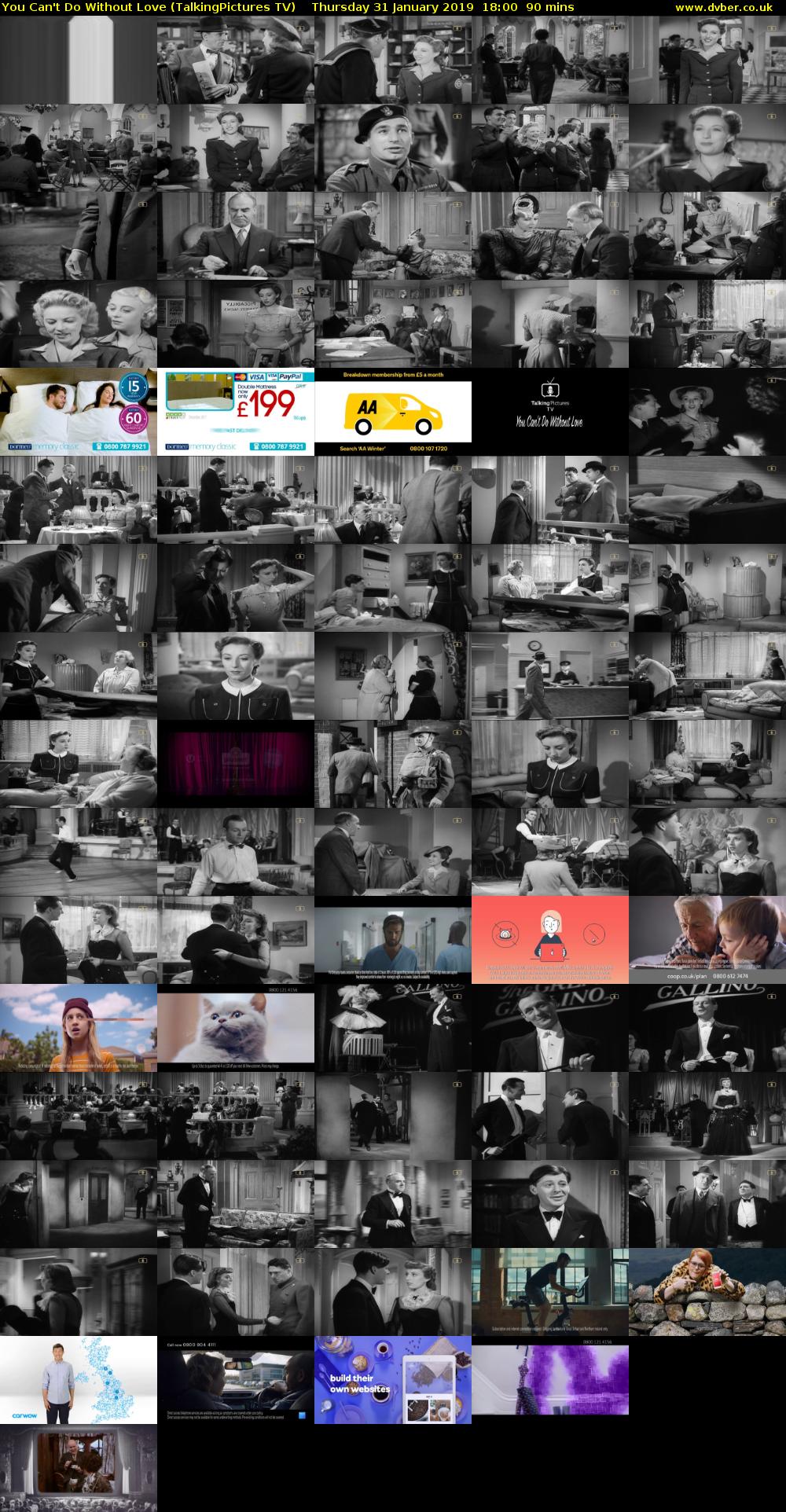 You Can't Do Without Love (TalkingPictures TV) Thursday 31 January 2019 18:00 - 19:30