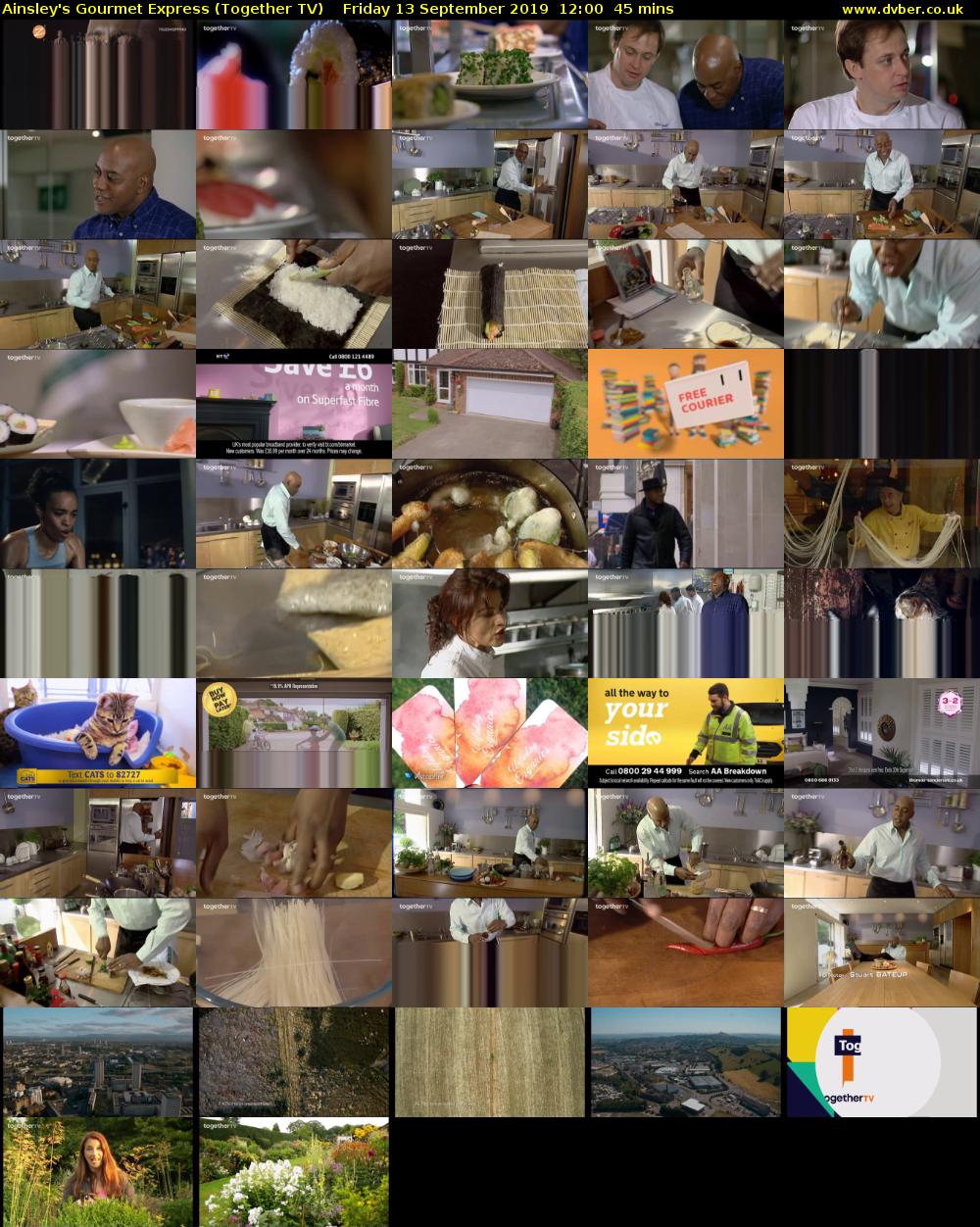 Ainsley's Gourmet Express (Together TV) Friday 13 September 2019 12:00 - 12:45