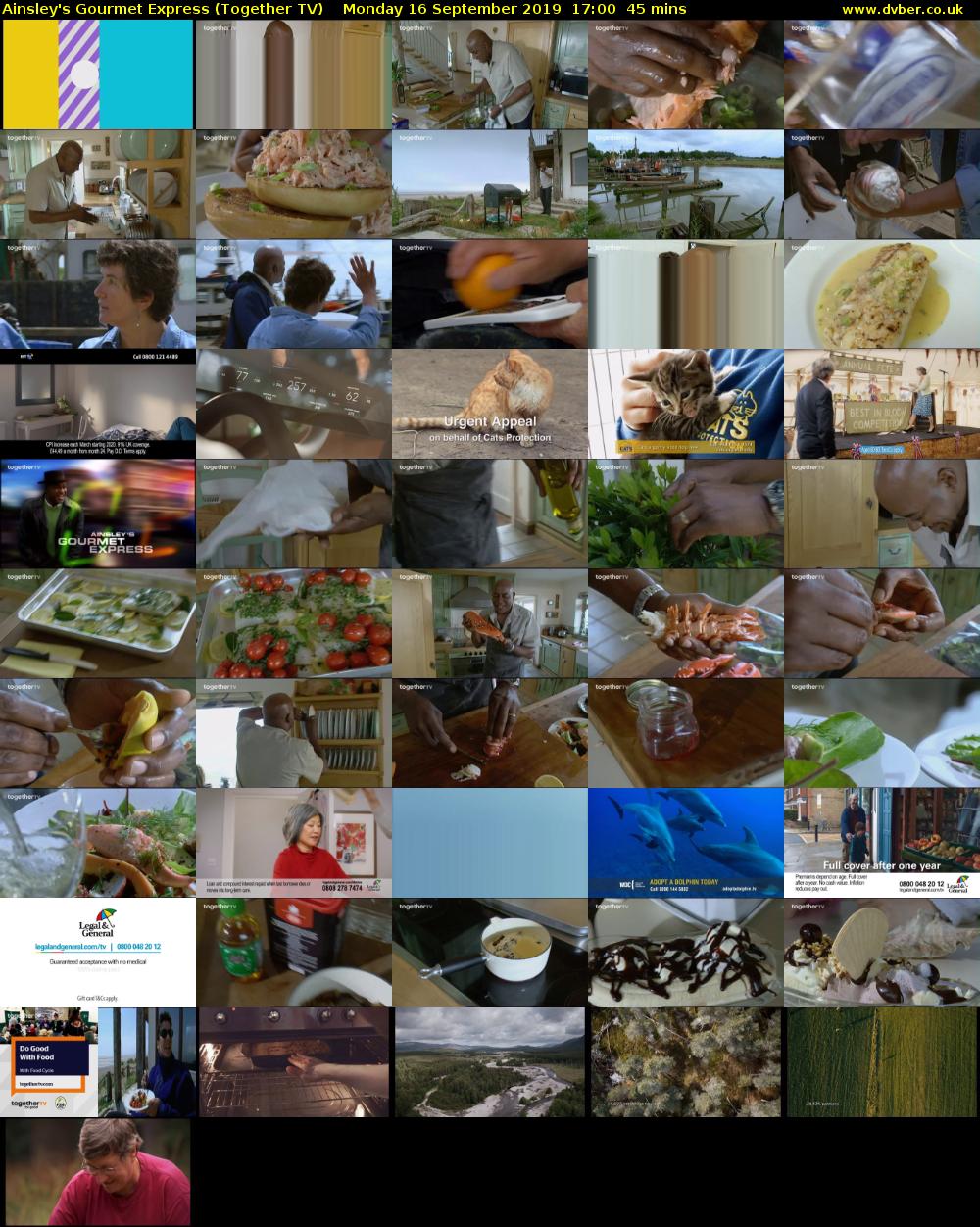 Ainsley's Gourmet Express (Together TV) Monday 16 September 2019 17:00 - 17:45