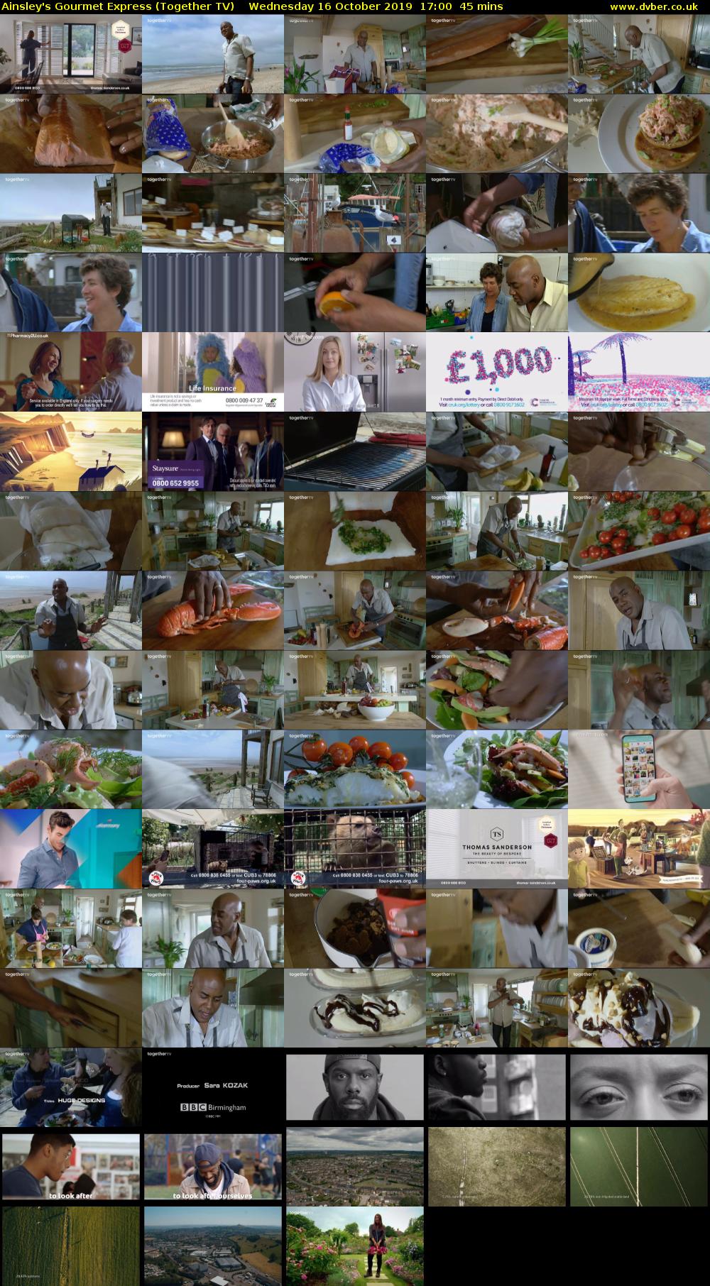 Ainsley's Gourmet Express (Together TV) Wednesday 16 October 2019 17:00 - 17:45