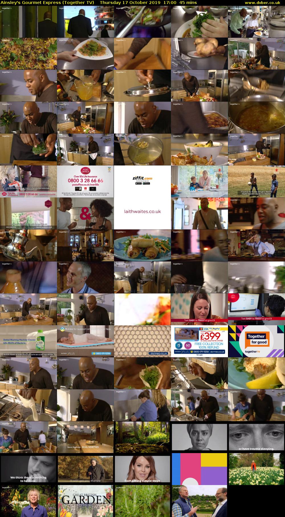 Ainsley's Gourmet Express (Together TV) Thursday 17 October 2019 17:00 - 17:45