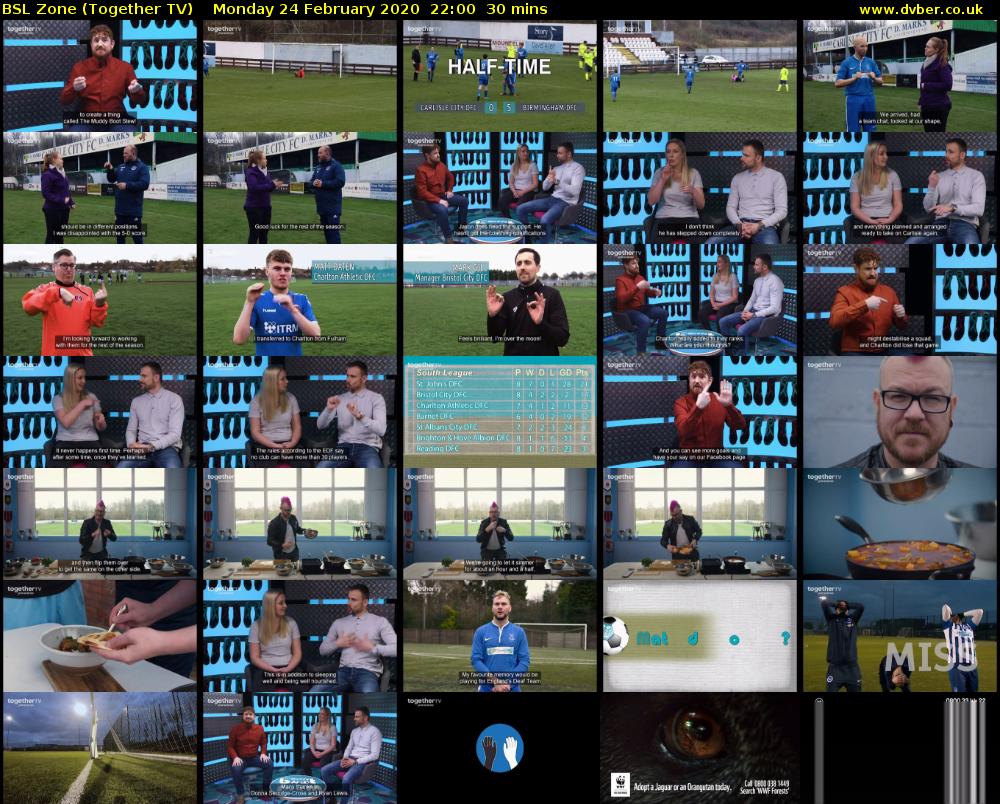 BSL Zone (Together TV) Monday 24 February 2020 22:00 - 22:30