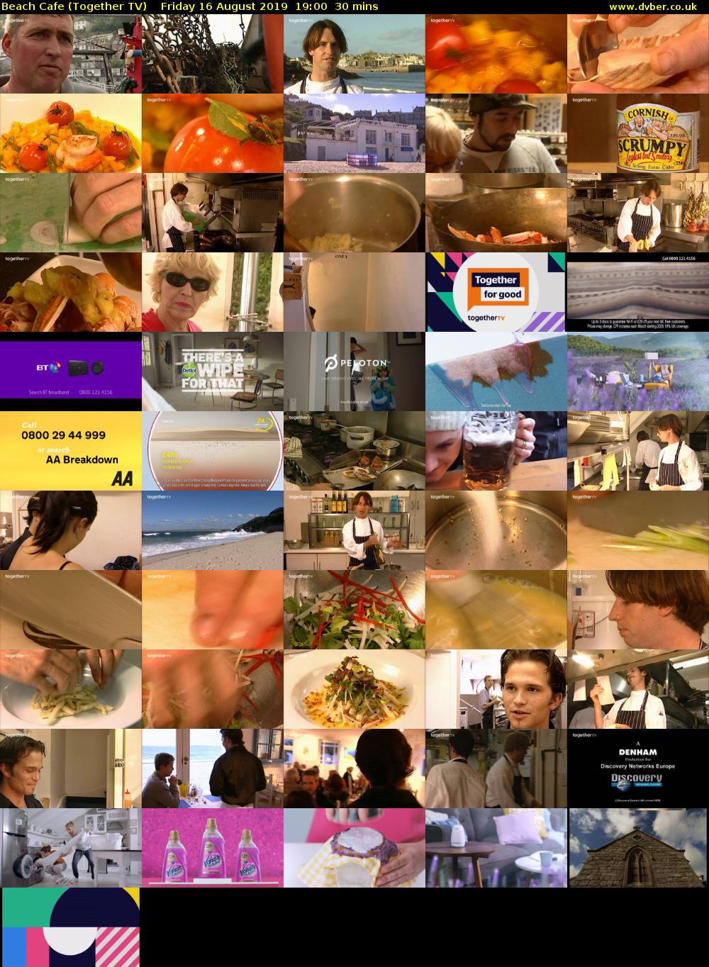 Beach Cafe (Together TV) Friday 16 August 2019 19:00 - 19:30