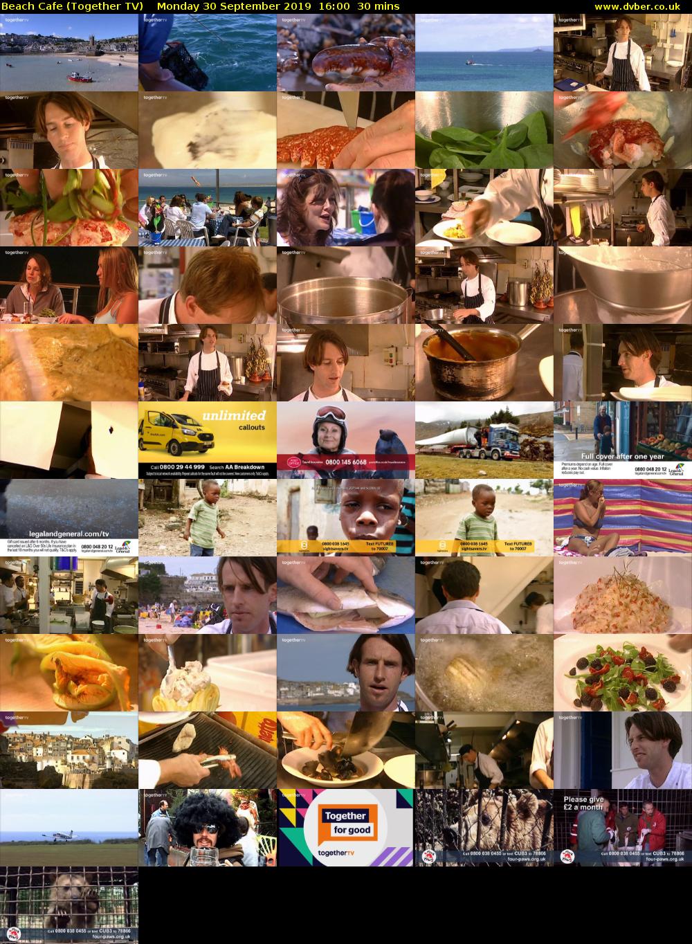 Beach Cafe (Together TV) Monday 30 September 2019 16:00 - 16:30