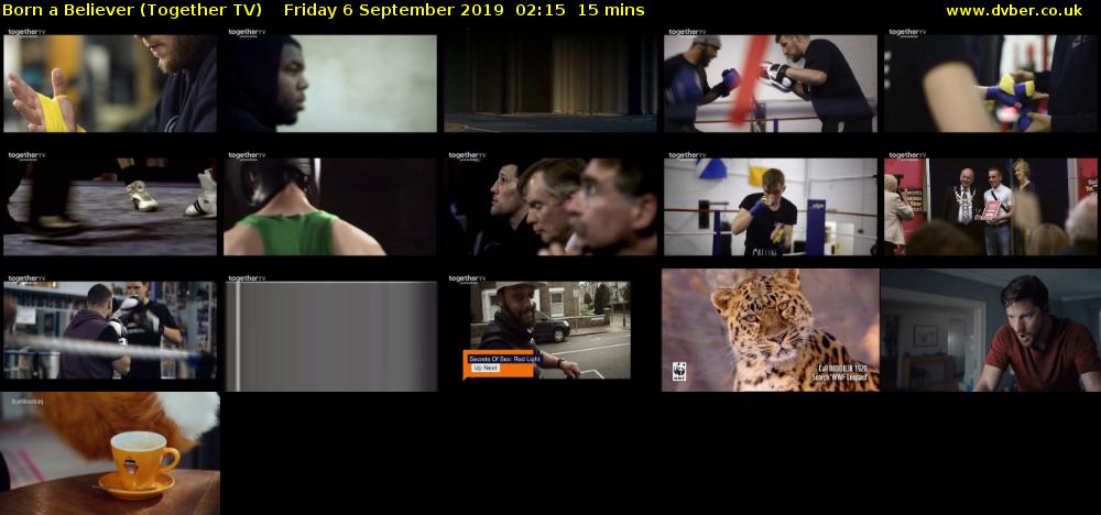 Born a Believer (Together TV) Friday 6 September 2019 02:15 - 02:30