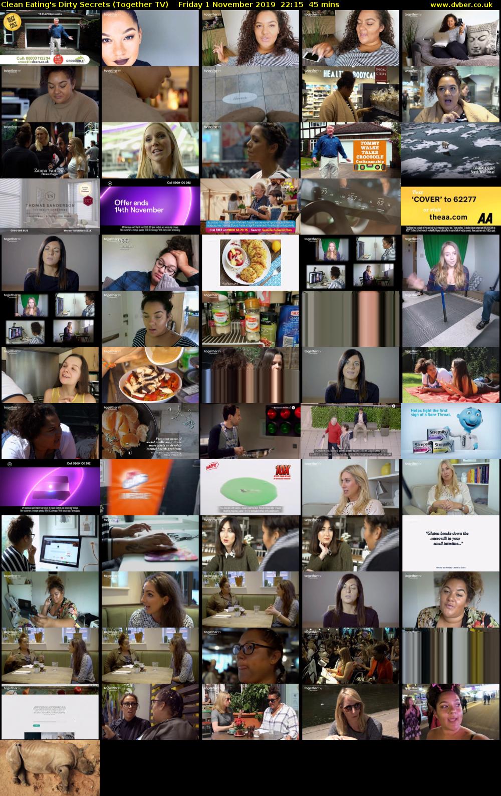 Clean Eating's Dirty Secrets (Together TV) Friday 1 November 2019 22:15 - 23:00