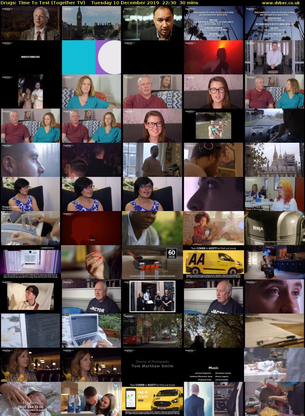 Drugs: Time To Test (Together TV) Tuesday 10 December 2019 22:30 - 23:00