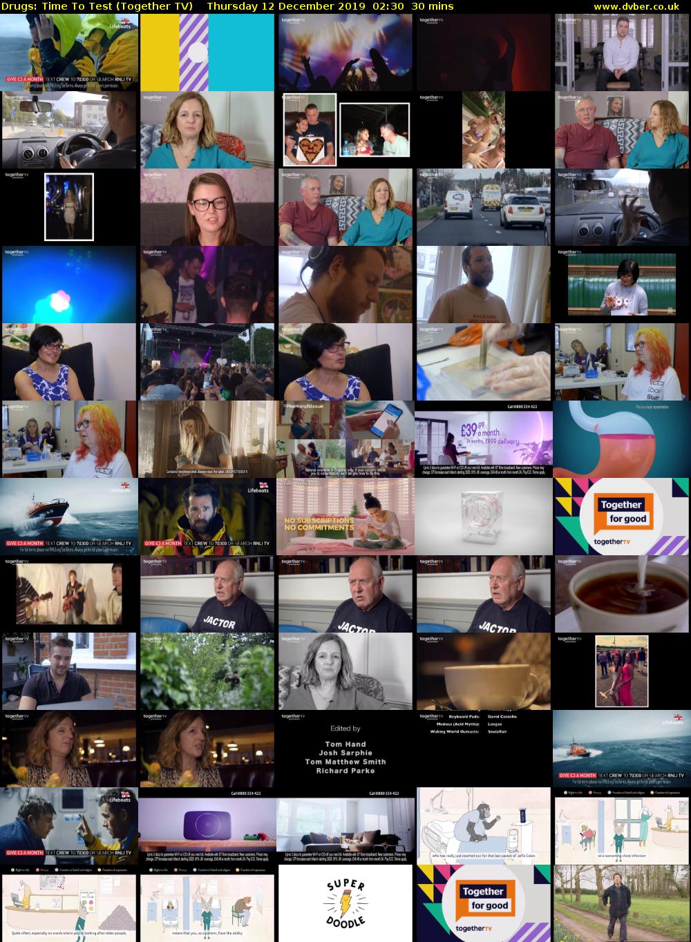 Drugs: Time To Test (Together TV) Thursday 12 December 2019 02:30 - 03:00