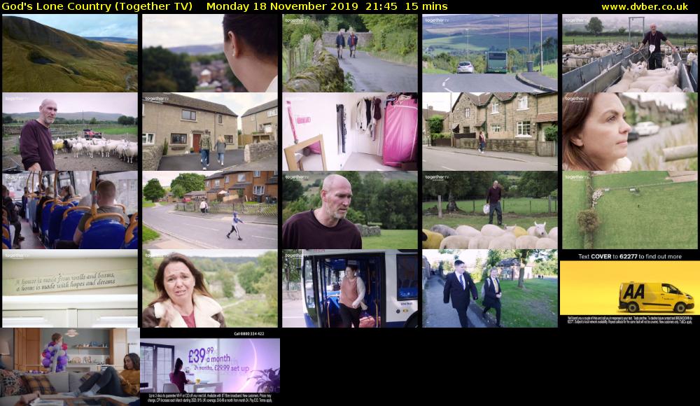 God's Lone Country (Together TV) Monday 18 November 2019 21:45 - 22:00