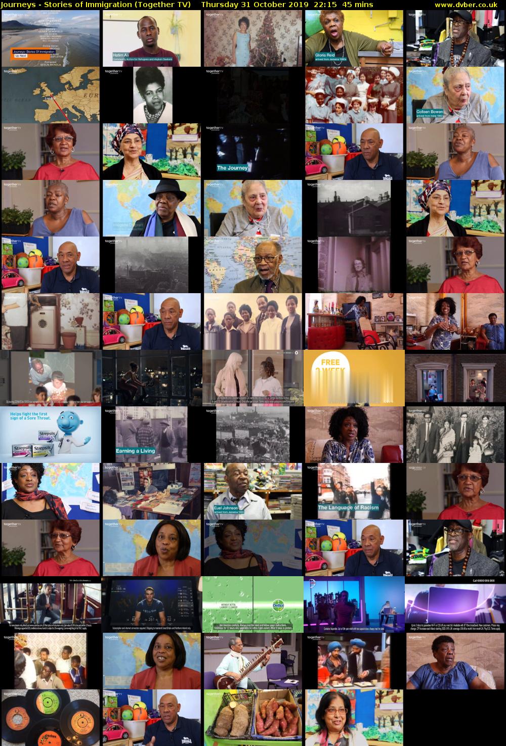 Journeys - Stories of Immigration (Together TV) Thursday 31 October 2019 22:15 - 23:00