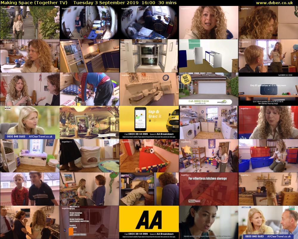 Making Space (Together TV) Tuesday 3 September 2019 16:00 - 16:30