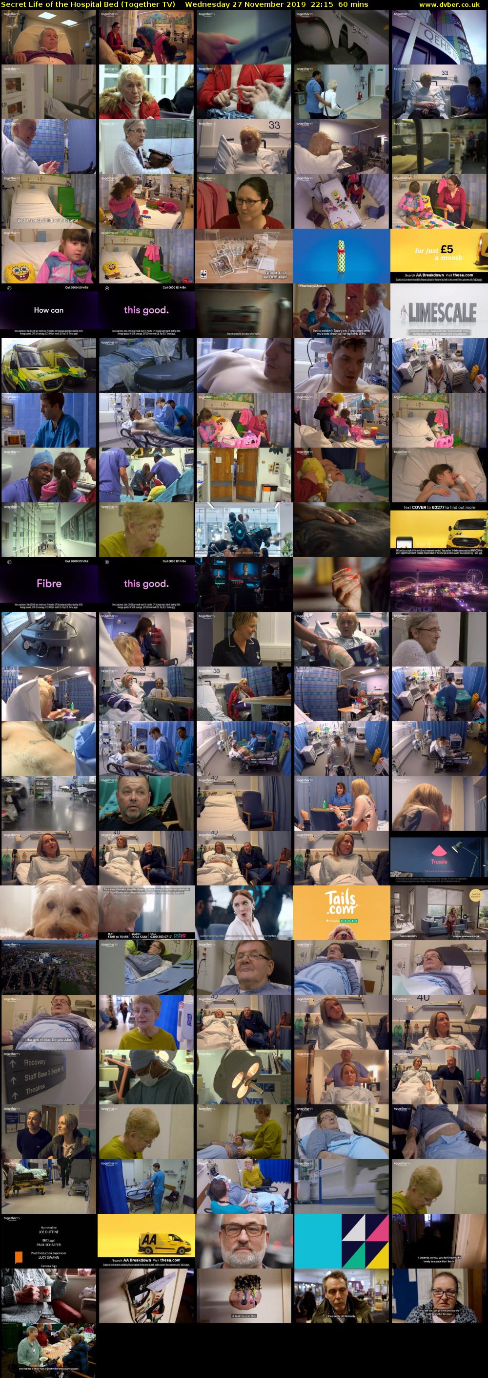 Secret Life of the Hospital Bed (Together TV) Wednesday 27 November 2019 22:15 - 23:15