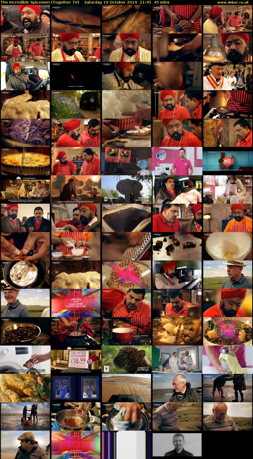 The Incredible Spicemen (Together TV) Saturday 19 October 2019 21:45 - 22:30