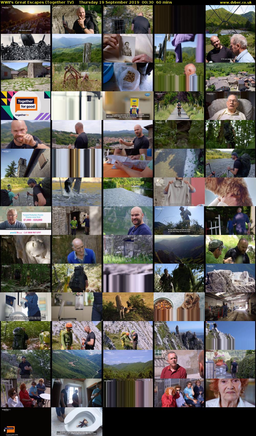WWII's Great Escapes (Together TV) Thursday 19 September 2019 00:30 - 01:30