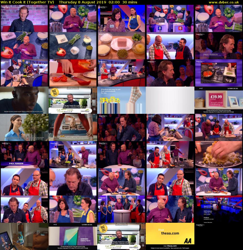 Win It Cook It (Together TV) Thursday 8 August 2019 02:00 - 02:30