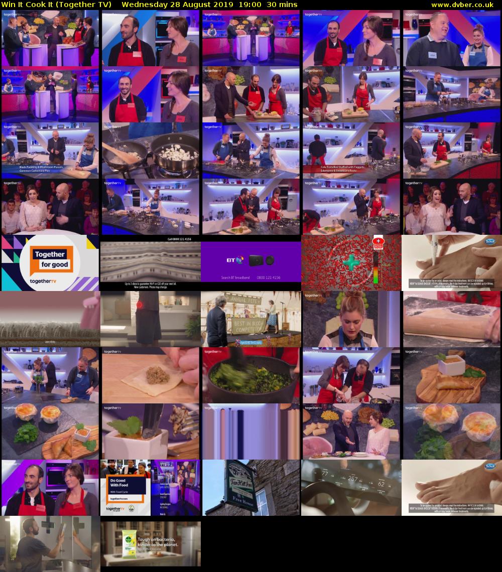 Win It Cook It (Together TV) Wednesday 28 August 2019 19:00 - 19:30
