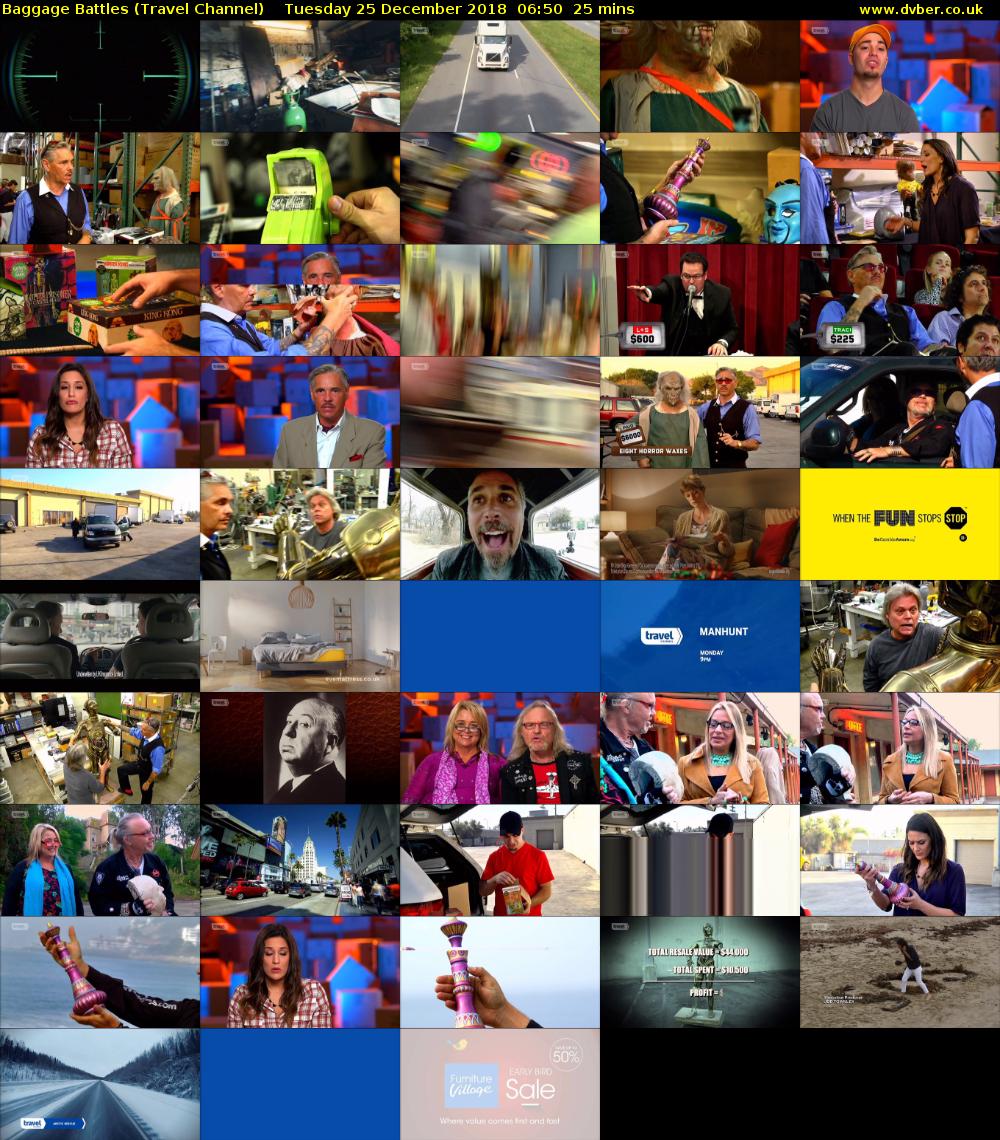 Baggage Battles (Travel Channel) Tuesday 25 December 2018 06:50 - 07:15