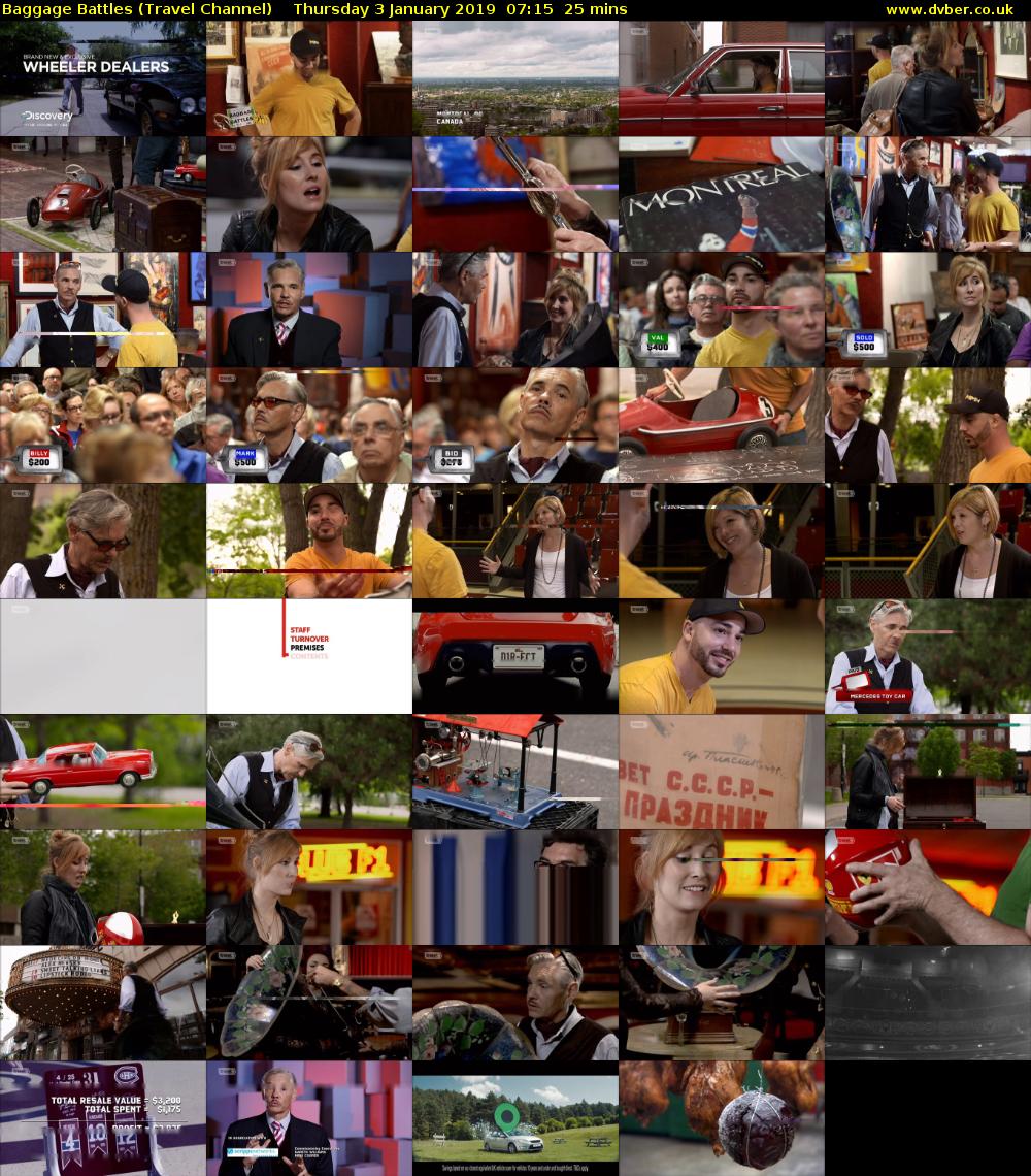 Baggage Battles (Travel Channel) Thursday 3 January 2019 07:15 - 07:40