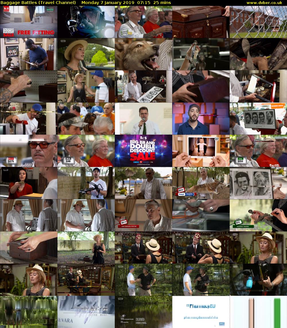 Baggage Battles (Travel Channel) Monday 7 January 2019 07:15 - 07:40