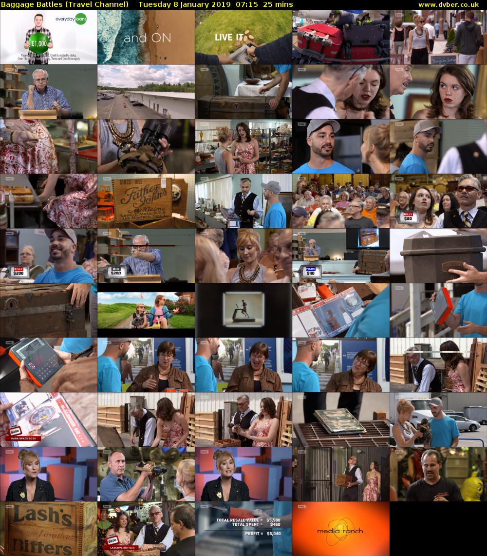 Baggage Battles (Travel Channel) Tuesday 8 January 2019 07:15 - 07:40