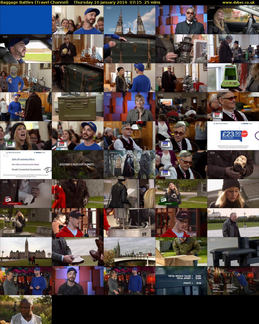 Baggage Battles (Travel Channel) Thursday 10 January 2019 07:15 - 07:40