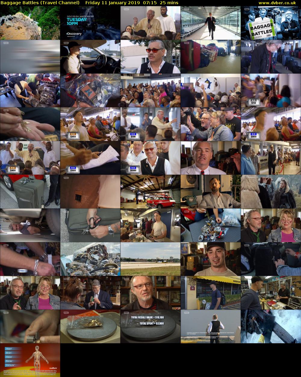Baggage Battles (Travel Channel) Friday 11 January 2019 07:15 - 07:40
