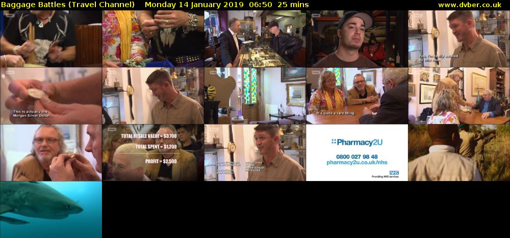 Baggage Battles (Travel Channel) Monday 14 January 2019 06:50 - 07:15