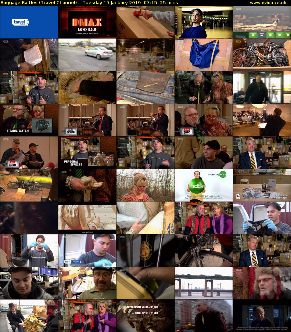 Baggage Battles (Travel Channel) Tuesday 15 January 2019 07:15 - 07:40