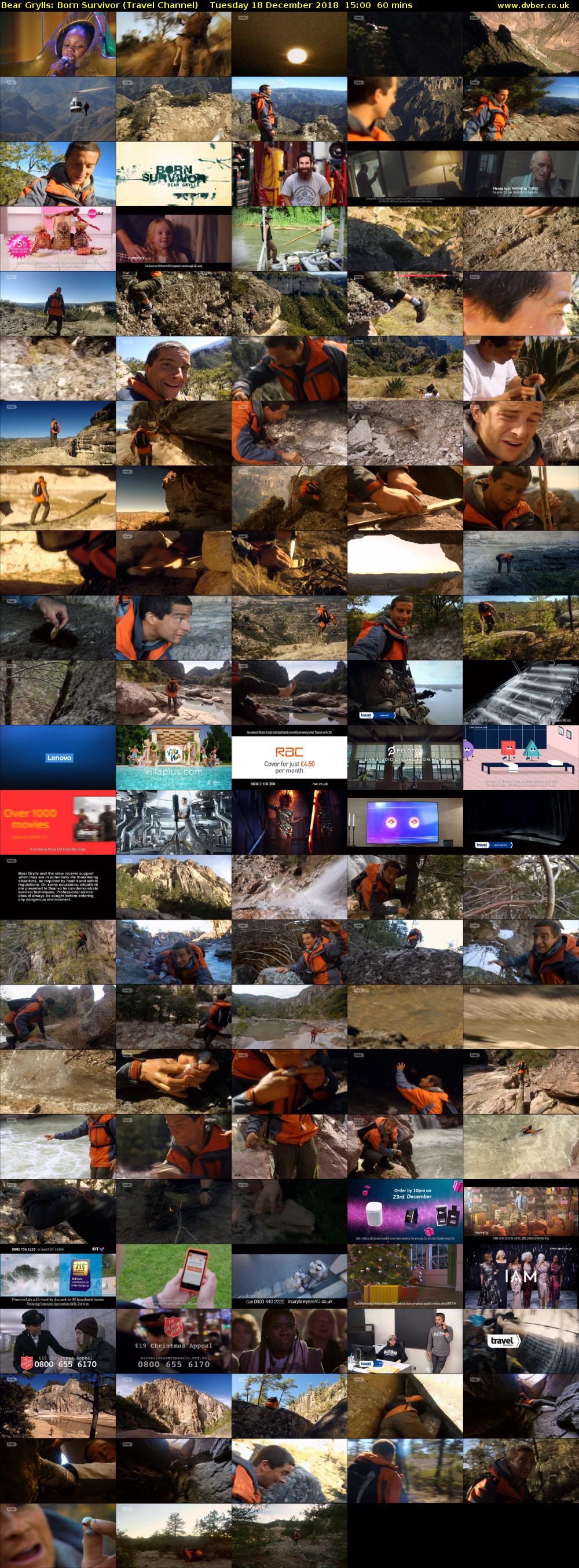 Bear Grylls: Born Survivor (Travel Channel) Tuesday 18 December 2018 15:00 - 16:00