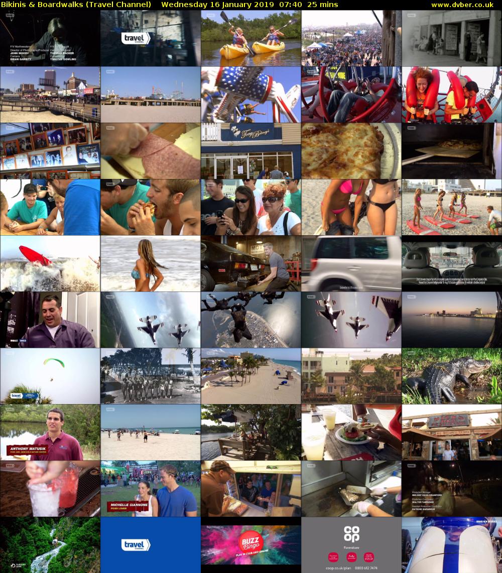 Bikinis & Boardwalks (Travel Channel) Wednesday 16 January 2019 07:40 - 08:05