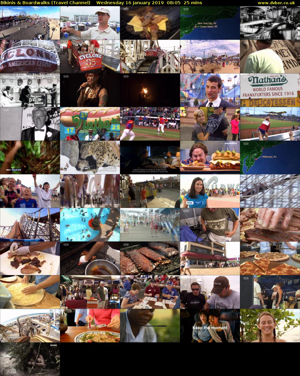 Bikinis & Boardwalks (Travel Channel) Wednesday 16 January 2019 08:05 - 08:30