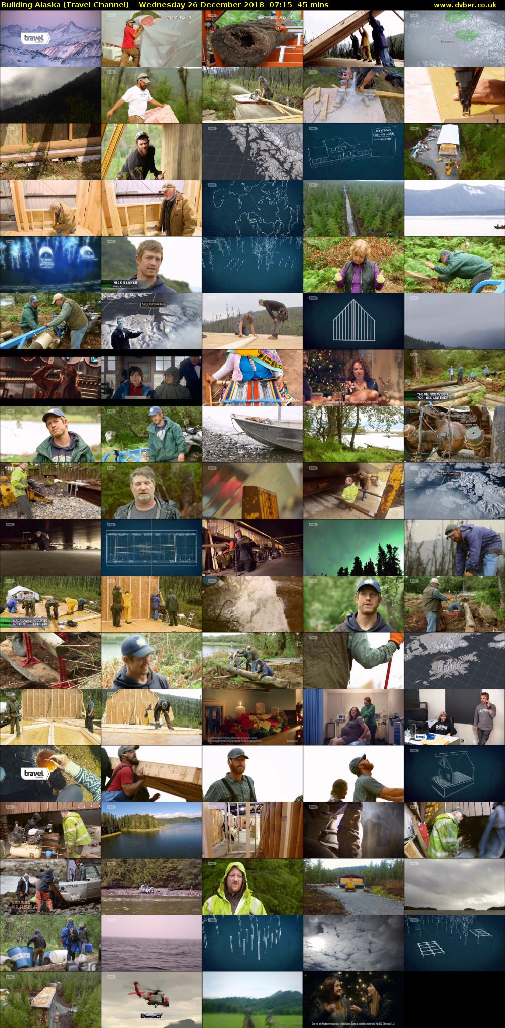 Building Alaska (Travel Channel) Wednesday 26 December 2018 07:15 - 08:00