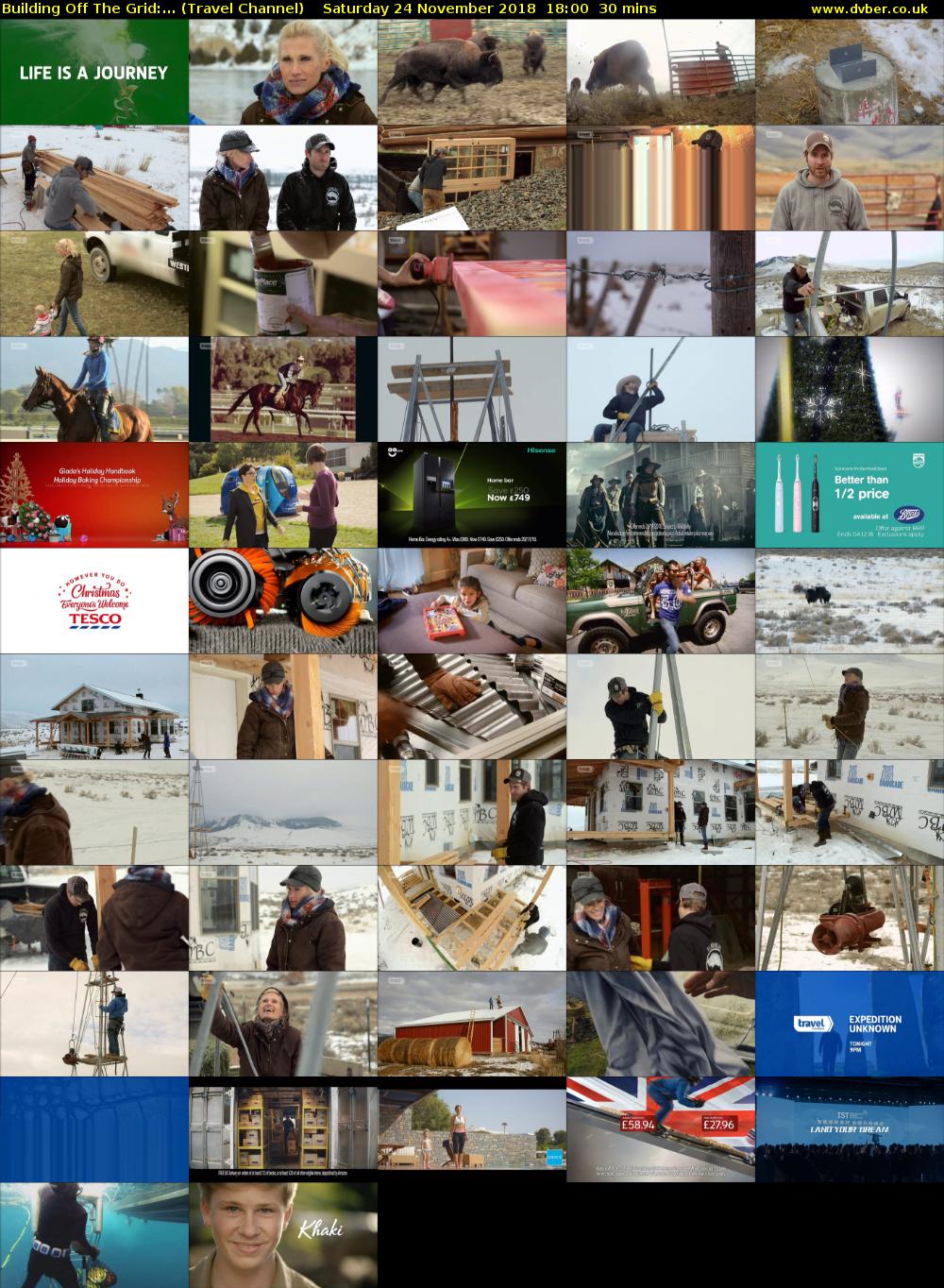 Building Off The Grid:... (Travel Channel) Saturday 24 November 2018 18:00 - 18:30