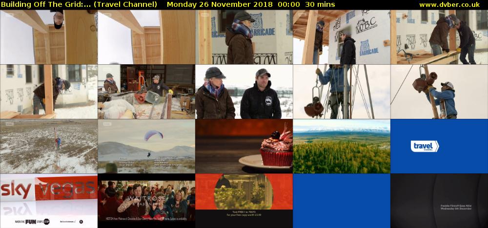 Building Off The Grid:... (Travel Channel) Monday 26 November 2018 00:00 - 00:30