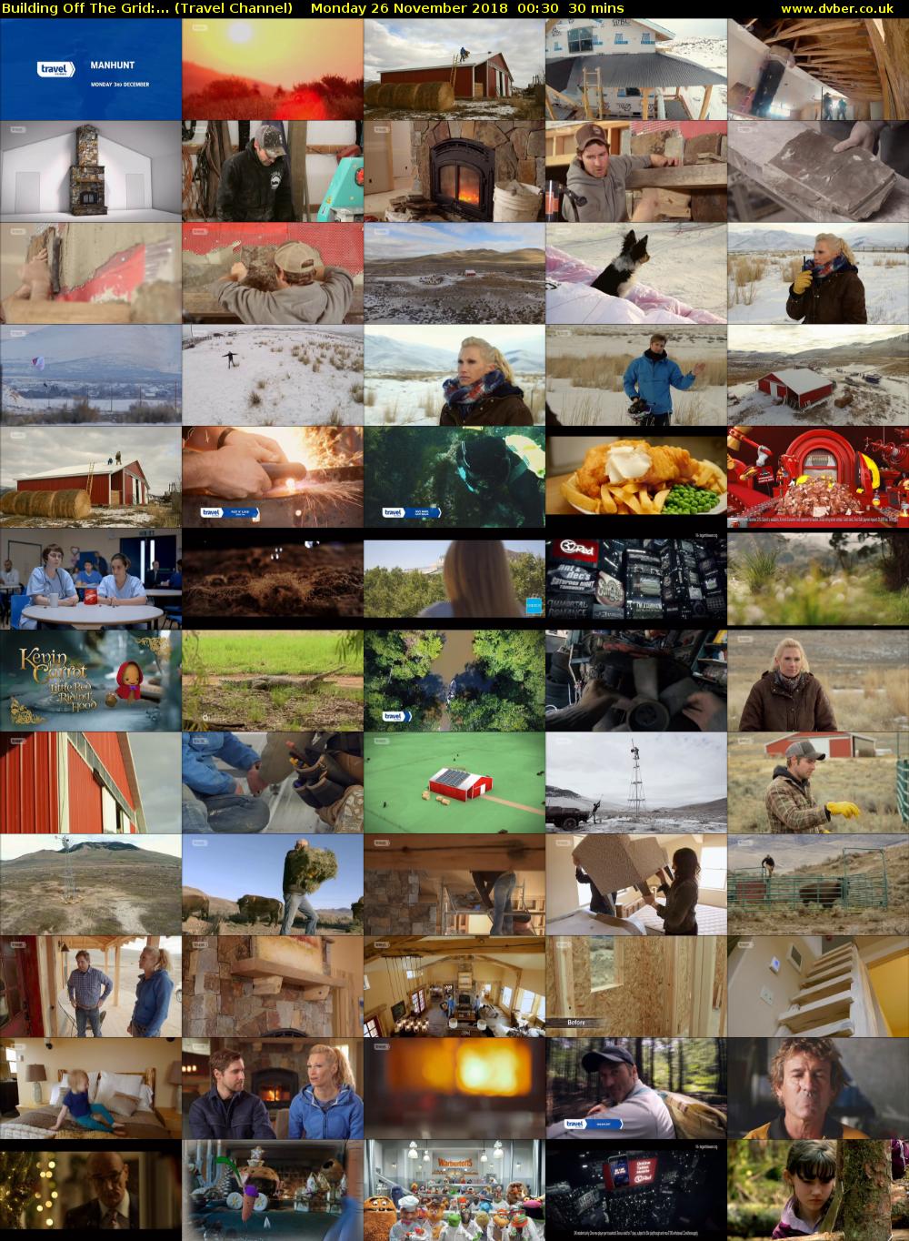 Building Off The Grid:... (Travel Channel) Monday 26 November 2018 00:30 - 01:00