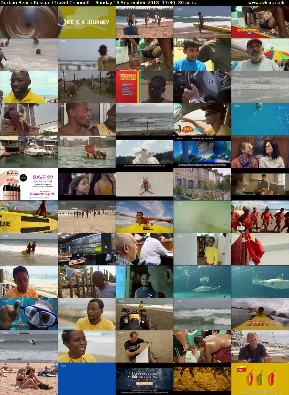 Durban Beach Rescue (Travel Channel) Sunday 16 September 2018 17:30 - 18:00
