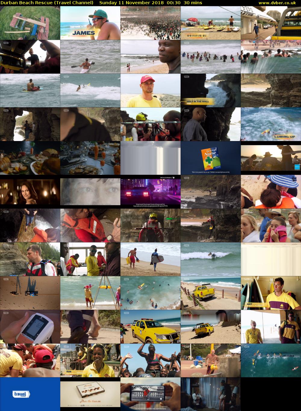 Durban Beach Rescue (Travel Channel) Sunday 11 November 2018 00:30 - 01:00